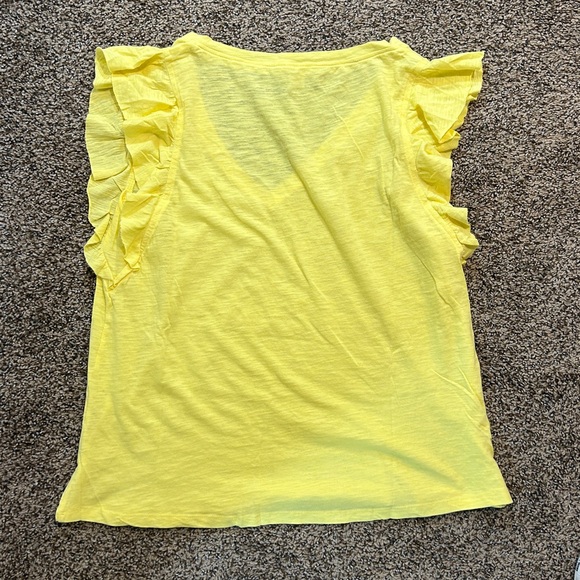 Yellow Ruffle Sleeve Tee - Picture 4 of 5